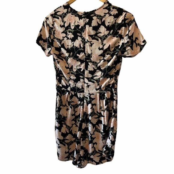 NWOT BLUENOTES Black Floral Short Sl Romper - Picture 4 of 13